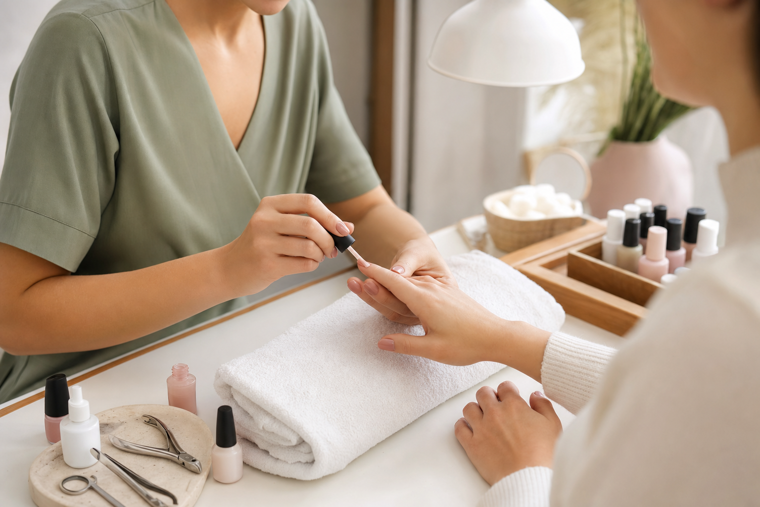 Manicure e nail art con smalto applicato alle unghie da Salto Nel Sole